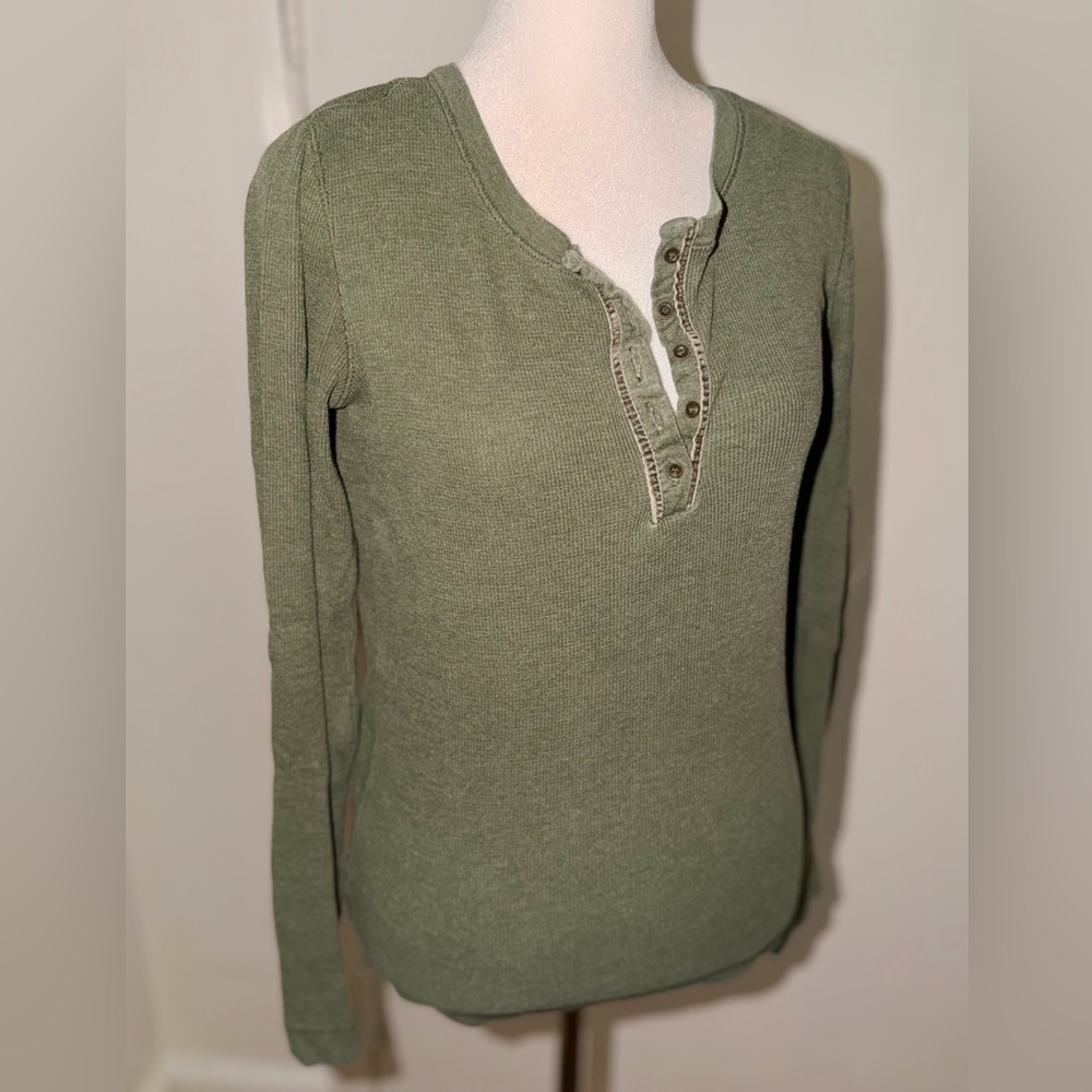 Eddie Bauer Sage Green Long Sleeve Henley
